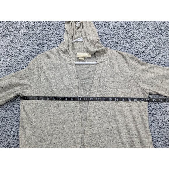 Cynthia Rowley 100% Linen Cardigan Size M Lightweight Open Front Boho Cali Gray - Picture 8 of 11